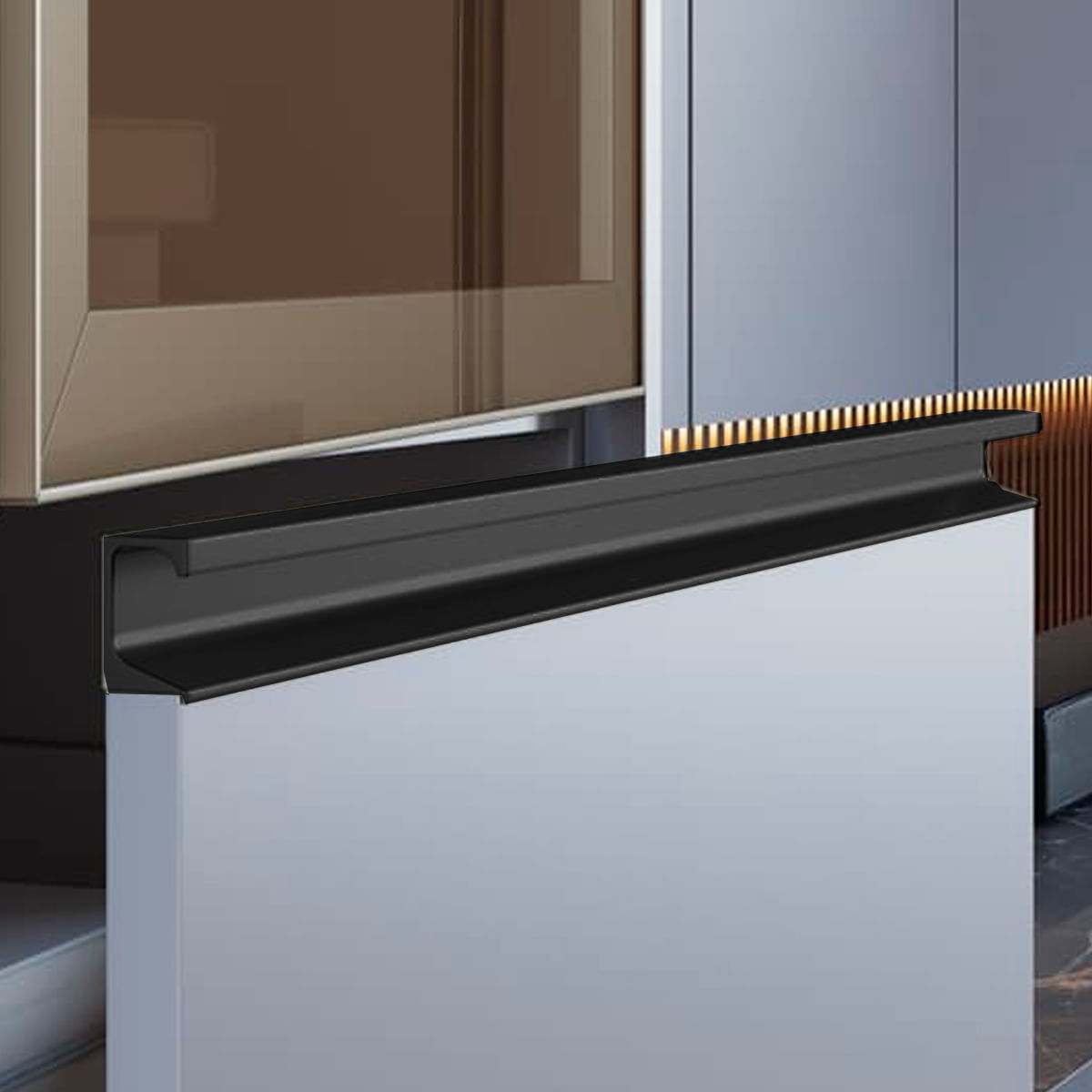 Puxador Perfil Rm-053 3 Metros Para 18mm Preto Rometal 42653_0